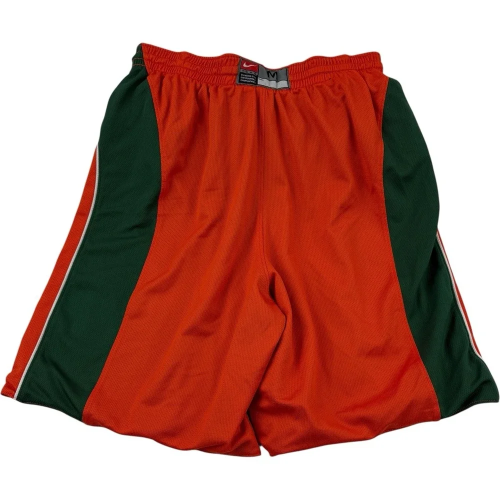 Nike Team Orange Green Reversible Mesh Shorts Miami Hurricanes Men's Size Medium